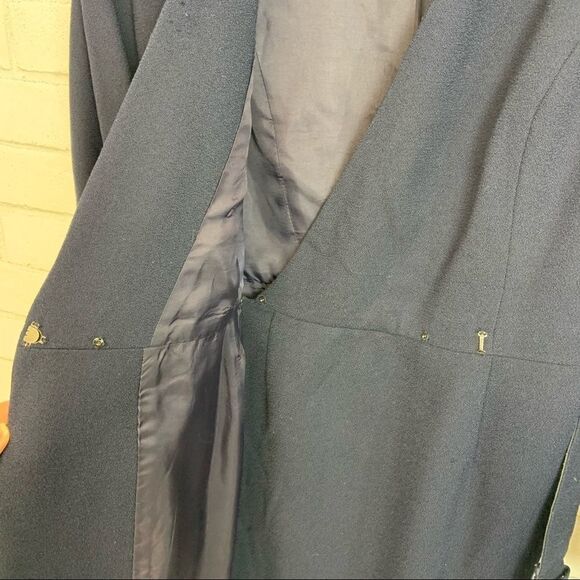 Vintage Premier 80's Wool Wrap Dress w/ Belt S17 - Picture 5 of 8